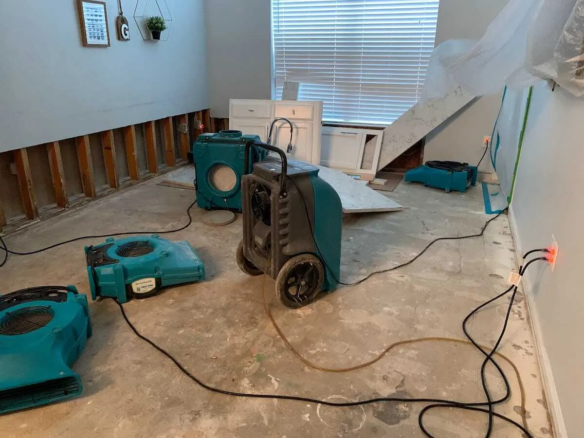 Dehumidifier in flood-cut room for Water Extraction & Removal in Wilson